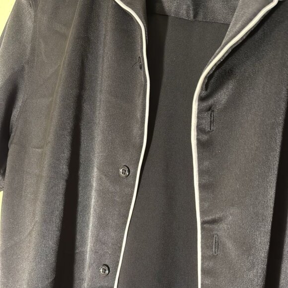 Black Satin button down shirt - Picture 2 of 4